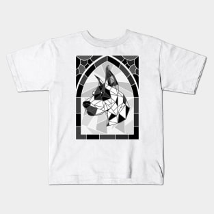 Stained Glass Harlequin Great Dane Kids T-Shirt